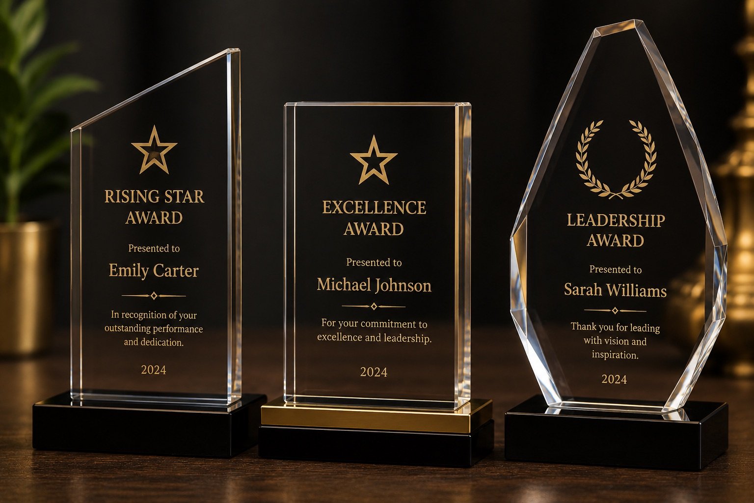 Custom awards and recognition pieces