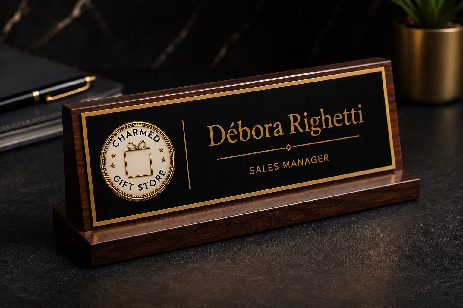 Custom desk name plates