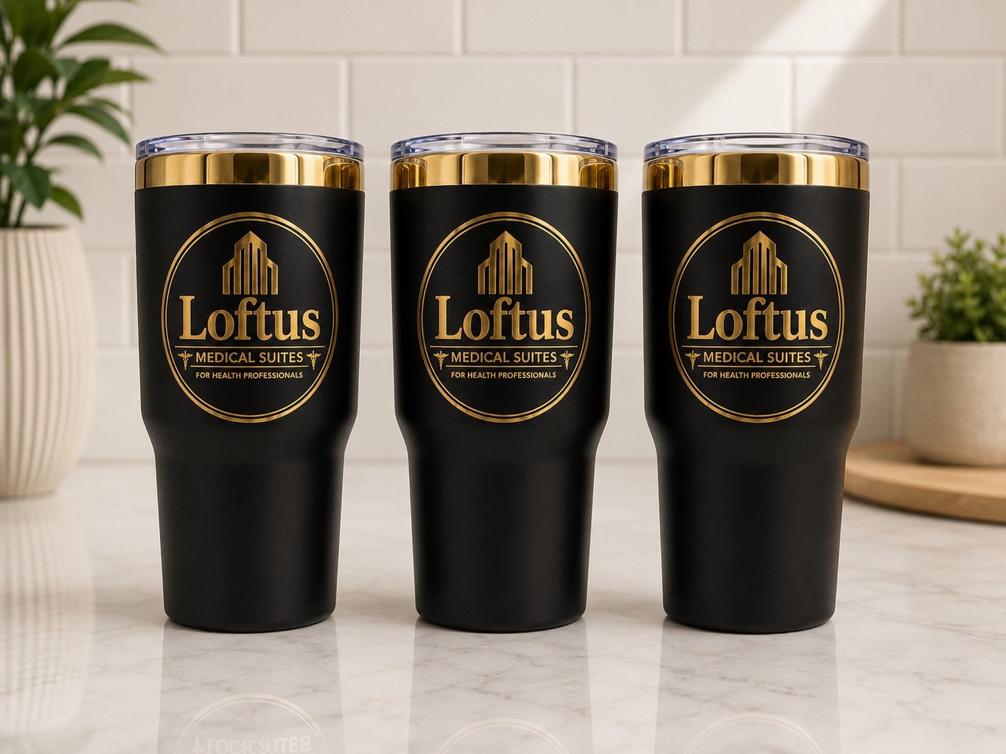 Corporate tumblers by Charmed Gift Store